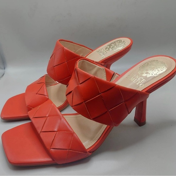 Vince Camuto Red Slides Slip on Heels Women's 8 NWOT Super Comfortable - Picture 2 of 6